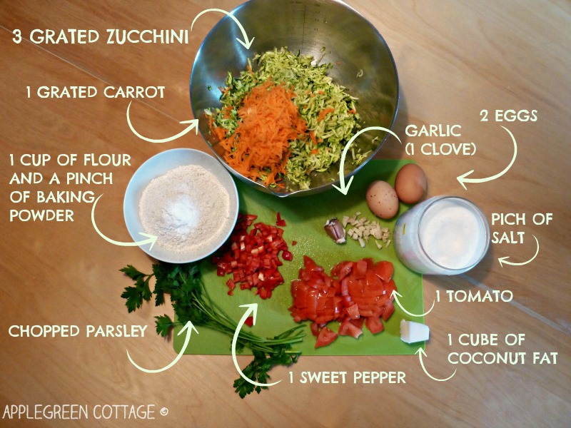 zucchini pie - ingredients