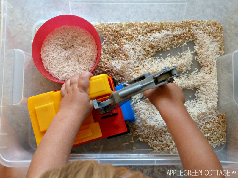 rice sensory bin