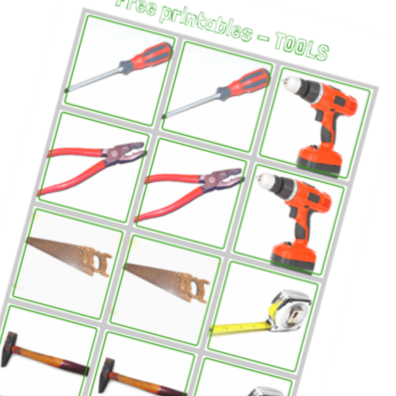 Printable Tools Template Kids