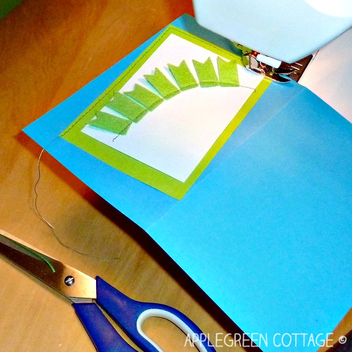 home-made birthday cards idea - use a sewing machine