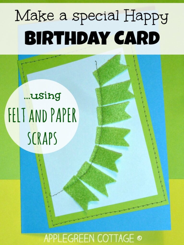 home-made birthday card from felt and paper