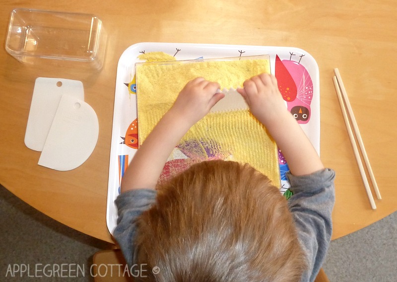 sensory activities for kids - making tracks