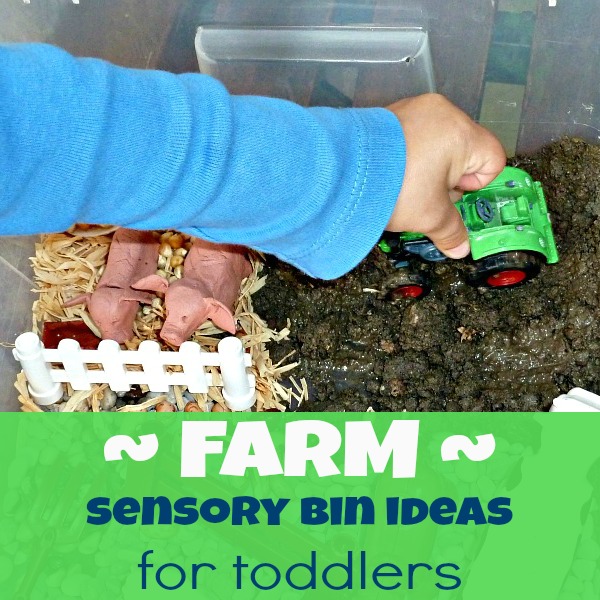 sensory bin farm for kids