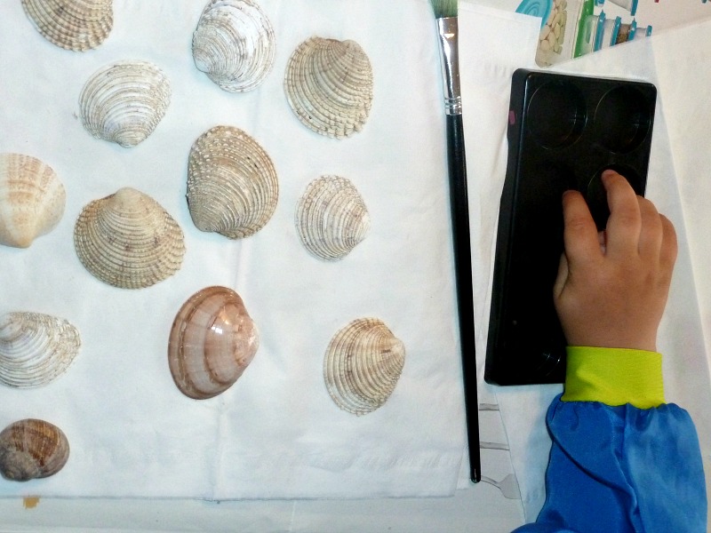 Seashell painting crafts for kids