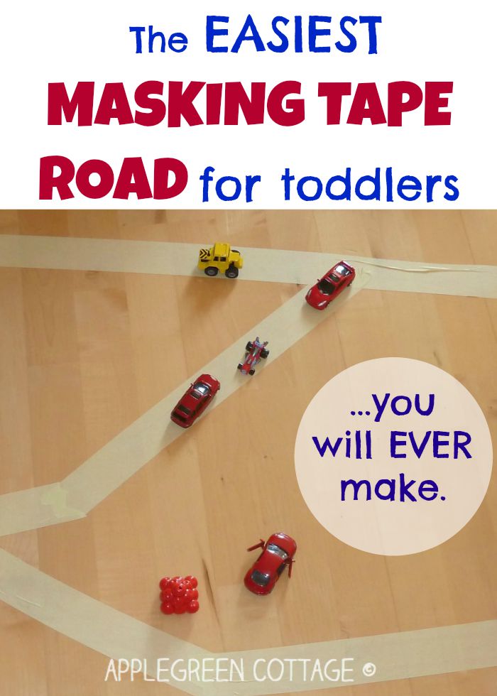 The Easiest Masking Tape Road For Kids - AppleGreen Cottage