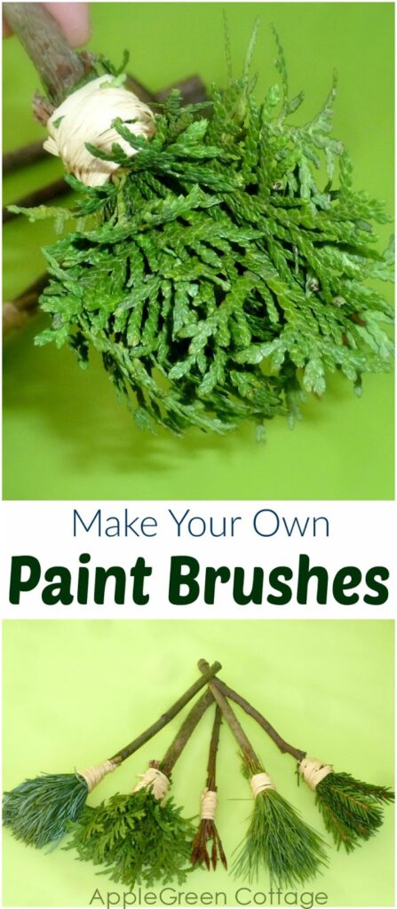 How to make your own nature paint brushes - an easy, fun and free DIY for kids and adults! DIY nature paint brushes, a simple way for kids to use natural materials to make art supplies. Diy paintbrush how-to