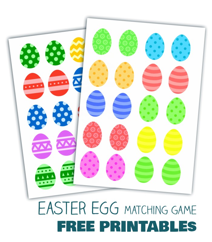 easter egg matching game printable