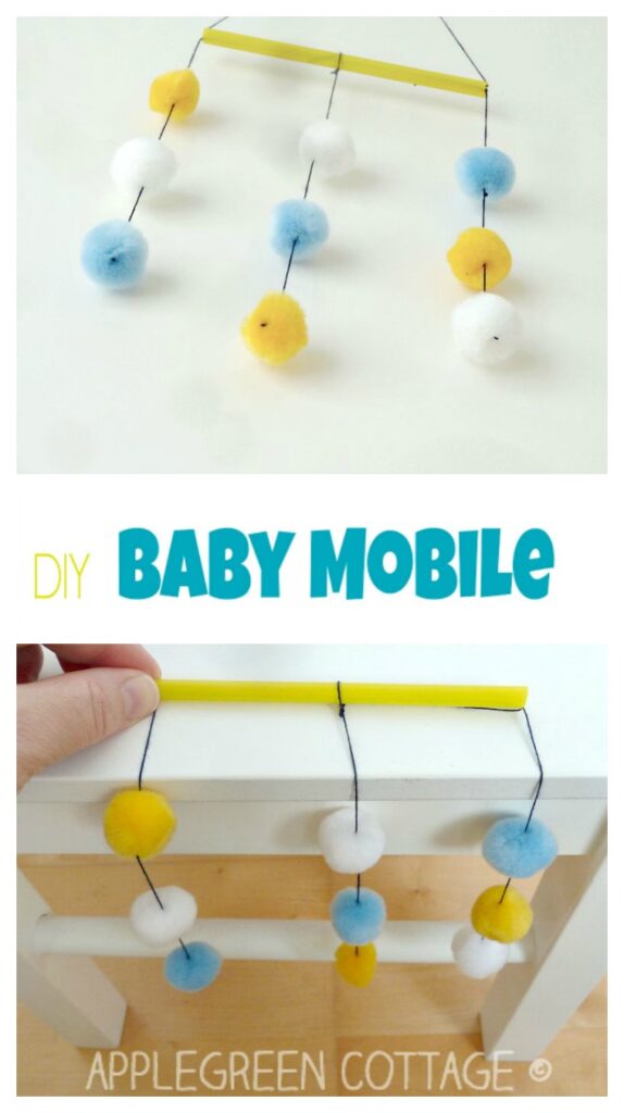 A simple, incredibly light take-me-anywhere DIY crib mobile for your baby. Want to know how to make it? Here it is, a simple and free baby mobile tutorial for you.