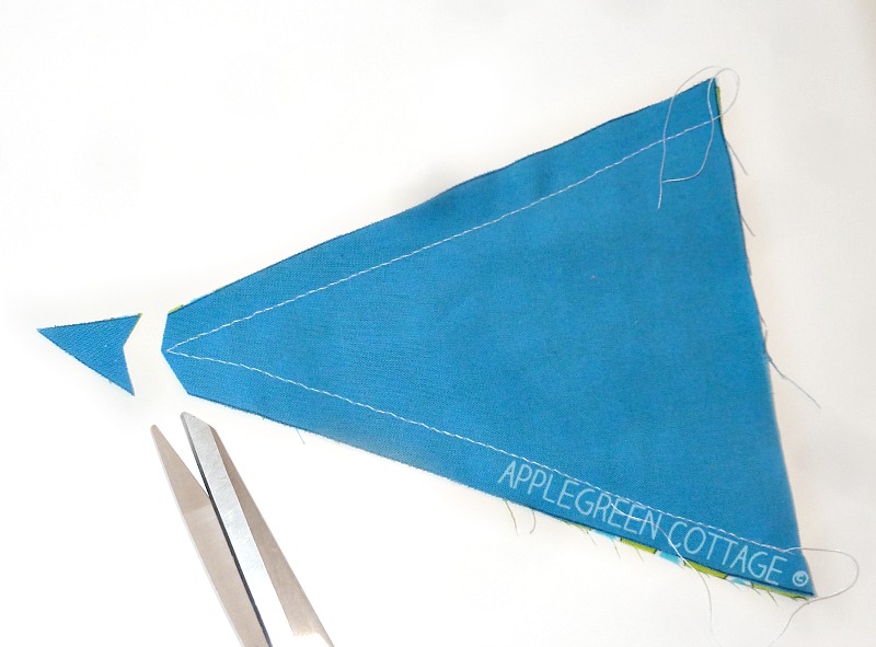 sewing step for bunting banner