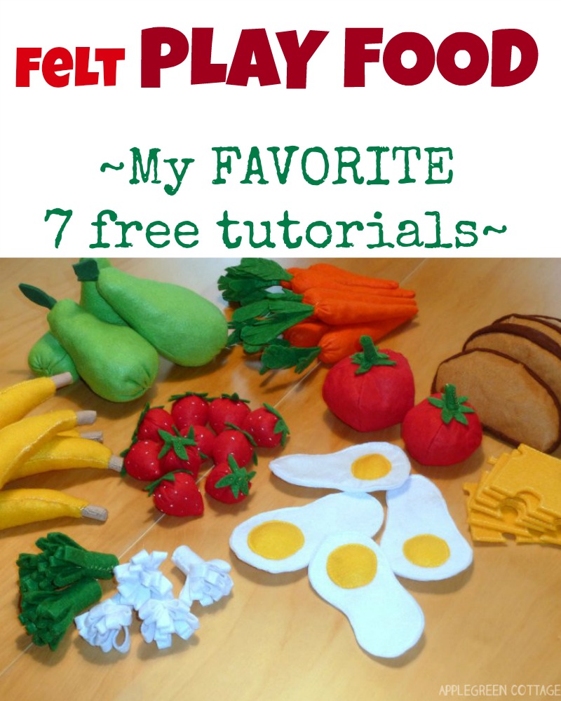 My favorite 7 felt fruit and vegetables tutorials for beginners. Lots of fun!