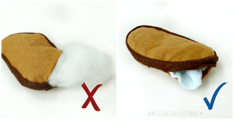 How to sew cute felt slices of French loaf bread. Easy to make, really fast - and totally adorable! You also get tips on working with felt and on stuffing - and there's a felt bread template to make your sewing even quicker!