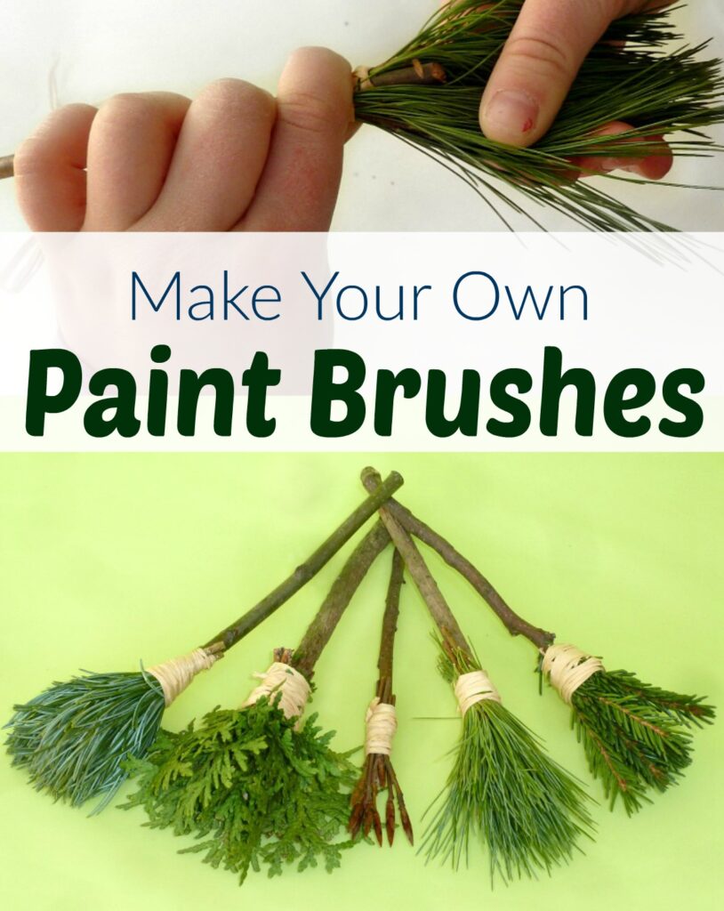 how to make DIY nature paintbrushes - kids activities