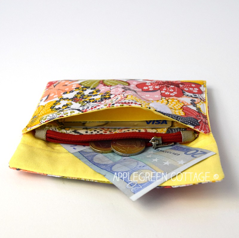 floral diy wallet in front view