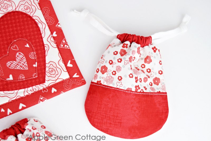 valentines drawstring pouch