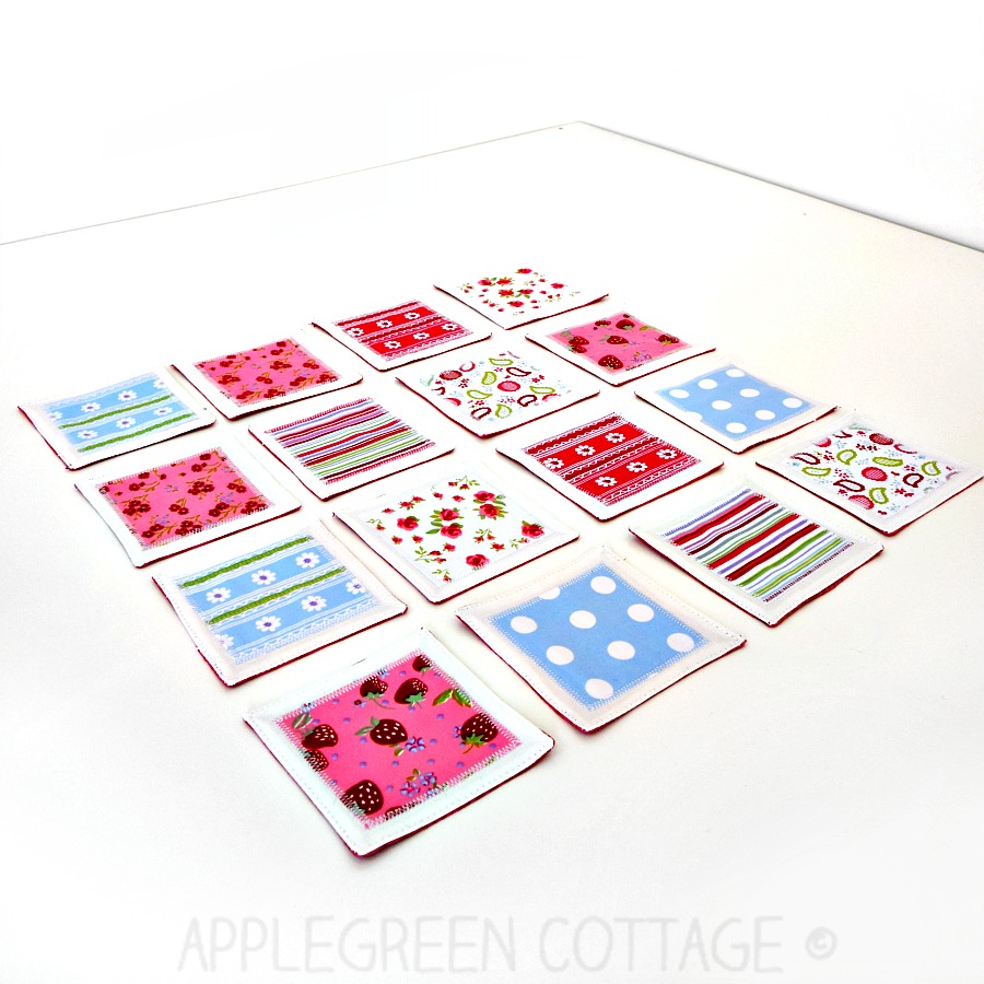 Fabric Memory Game - Tutorial Plus Free Template - AppleGreen Cottage