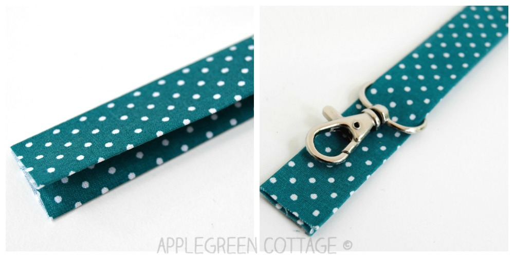 attach swivel clasp to wristlet strap 