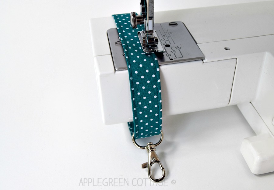 wristlet strap made with sewing machine