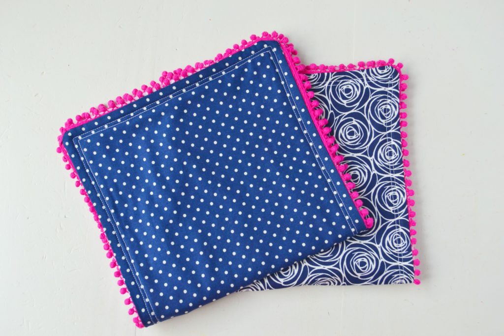 diy pom pom burp cloth