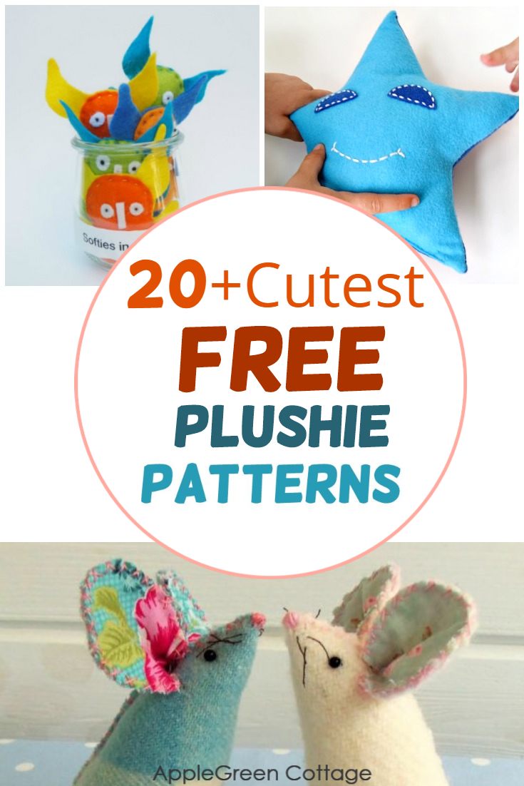 20+ Free Plushie Patterns Softies To Sew! AppleGreen Cottage