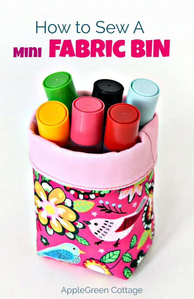 How to Sew a Fabric Storage Bin - free sewing pattern!