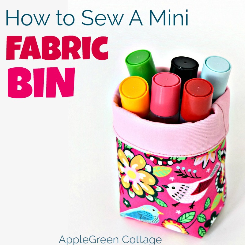 free pattern to make a mini fabric bin