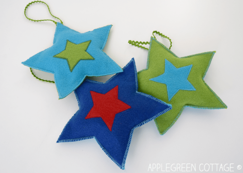 finished diy star ornaments