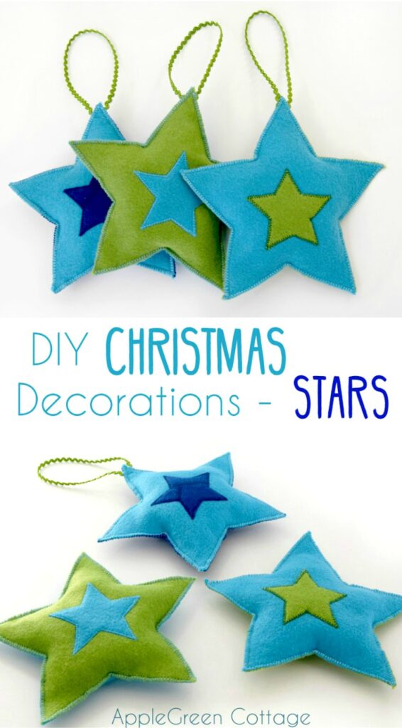 finished diy star ornaments