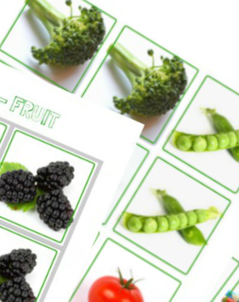 part of the free printable page showing broccoli and blackcurrants