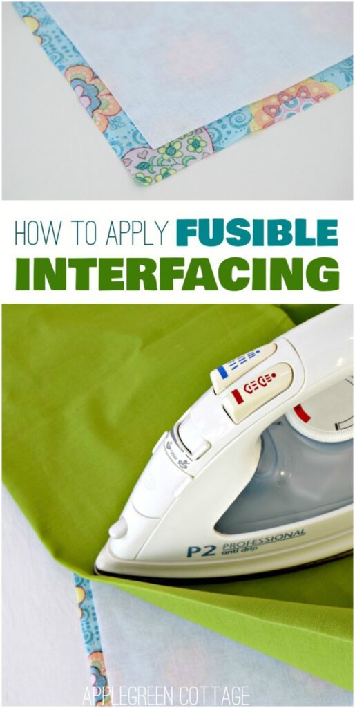 How to apply fusible interfacing - add interfacing or stabilizer to stiffen your fabric. Beginner sewing tip at AppleGreen Cottage.