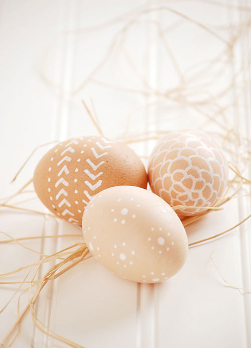 diy white paint pen easter eggs decorated