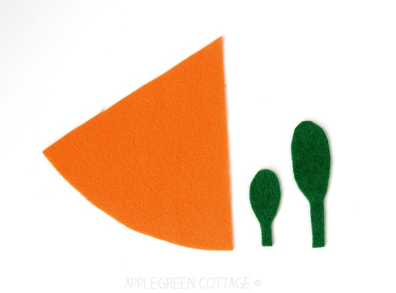 felt carrot template pieces to sew