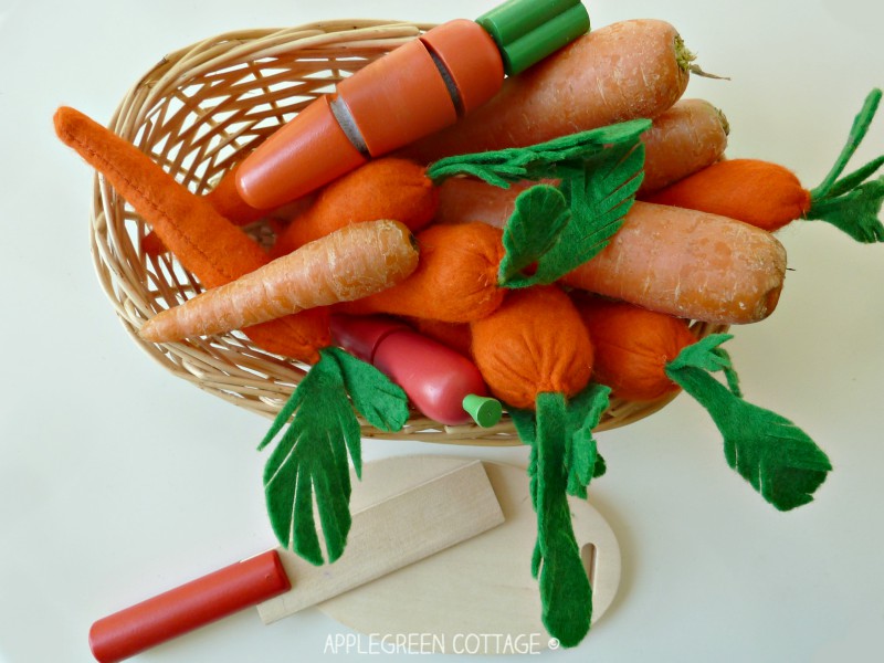 felt carrot template with orange felt carrot toys