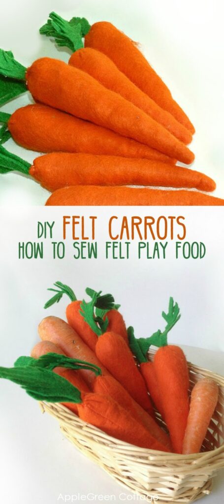 felt carrot template to sew