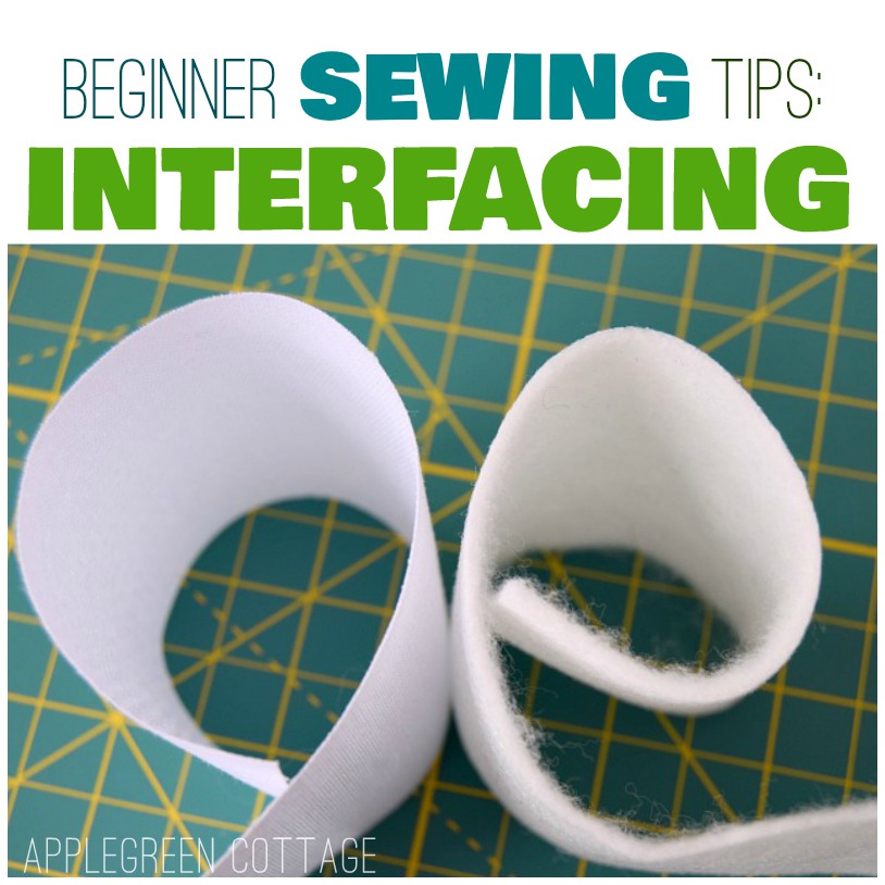 two pieces of interfacing on a cutting table