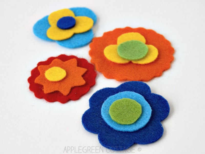 felt applique flowers for diy bookmark