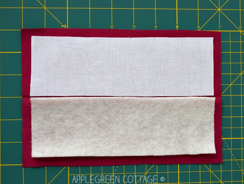 fabric and interfacing to make a bookmark