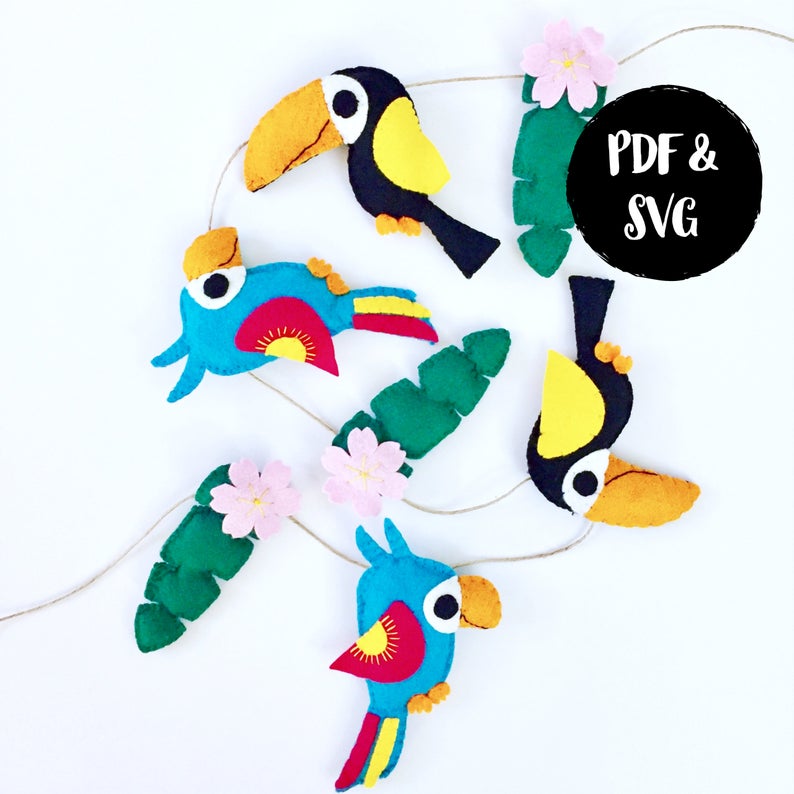 summer tropical garland to sew