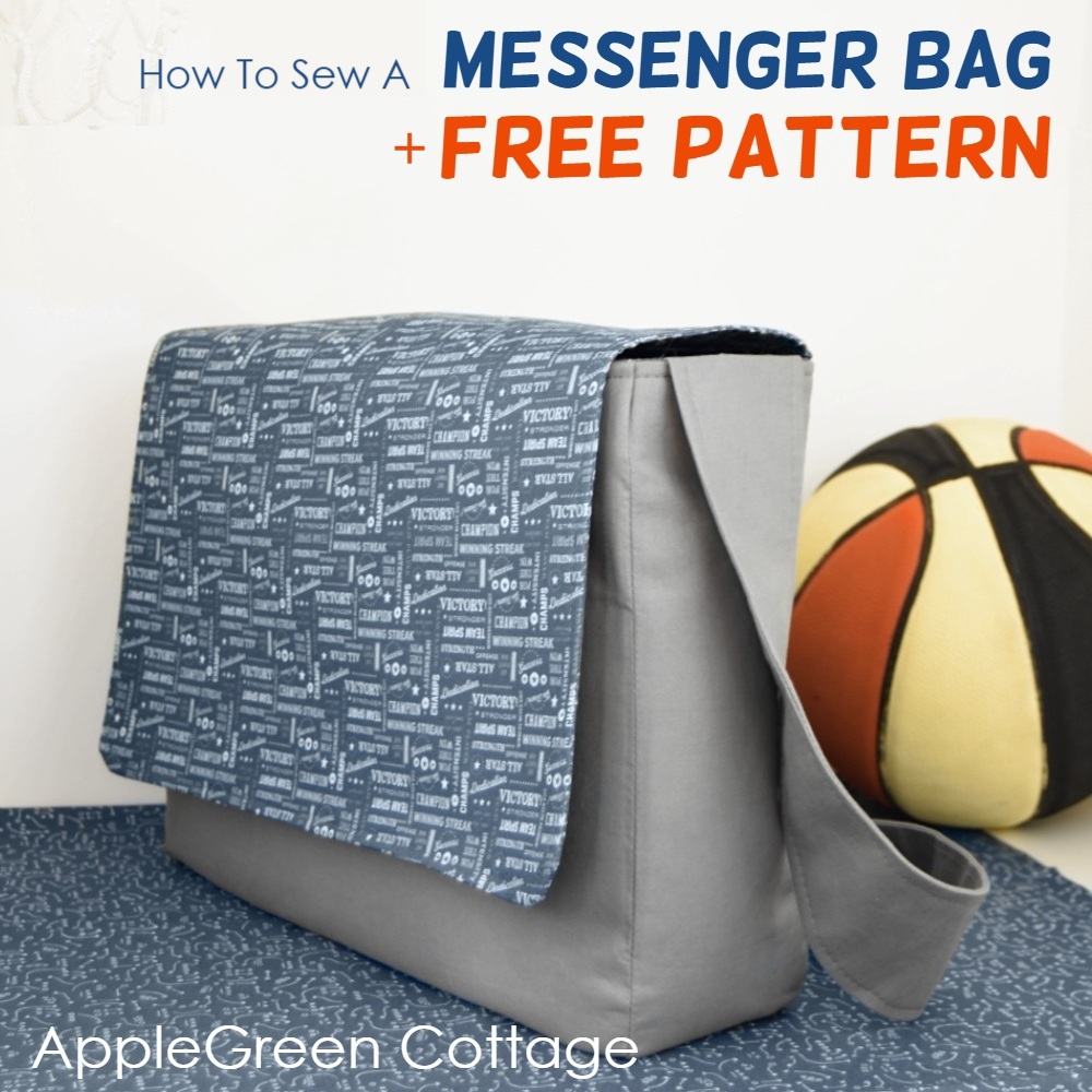 a diy mens messenger bag with basketball in the backgeound