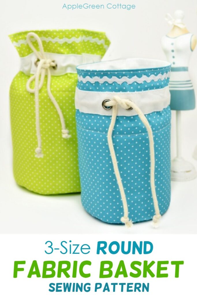 round fabric storage bins