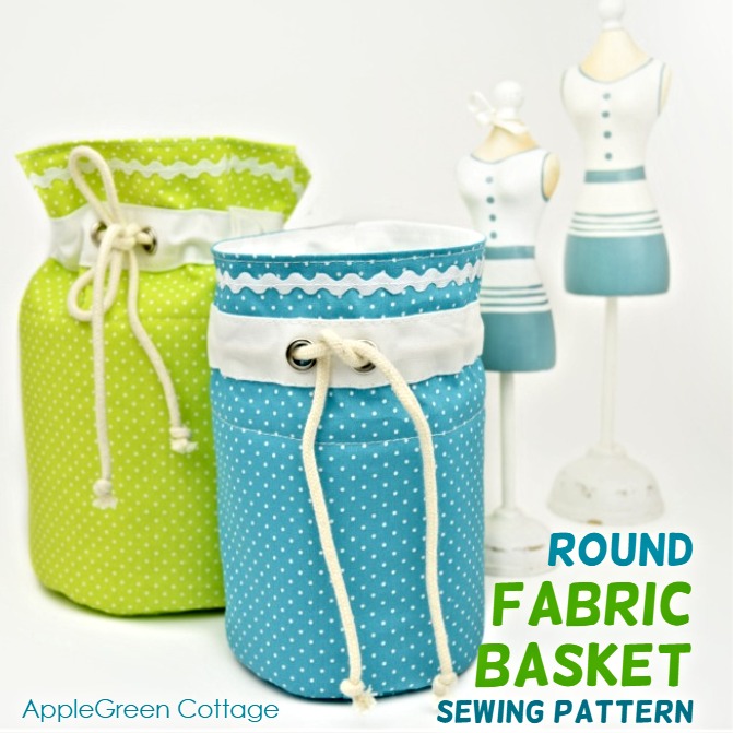 round fabric storage bins