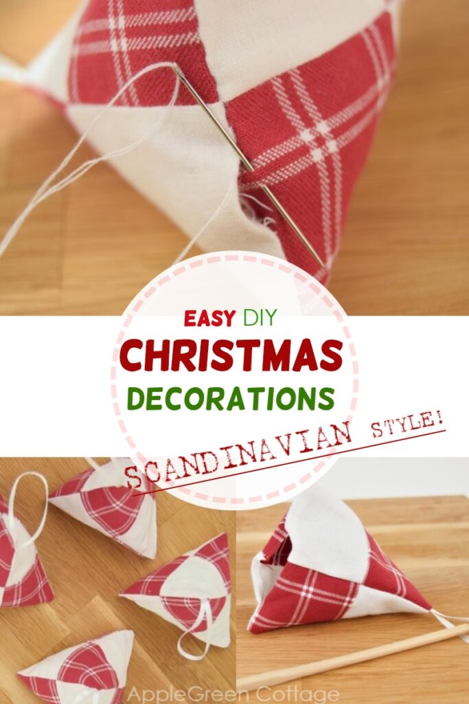 Diy Christmas decorations in Scandinavian style to sew trending holiday home decor