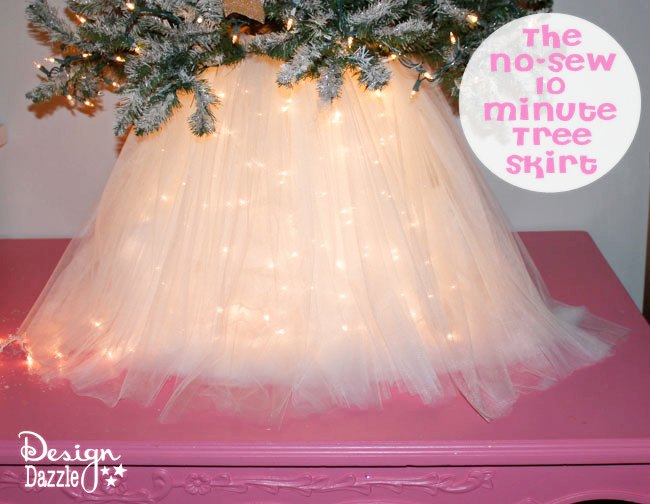 Glitter Star Tree Skirt DIY (No Sew!) - A Beautiful Mess