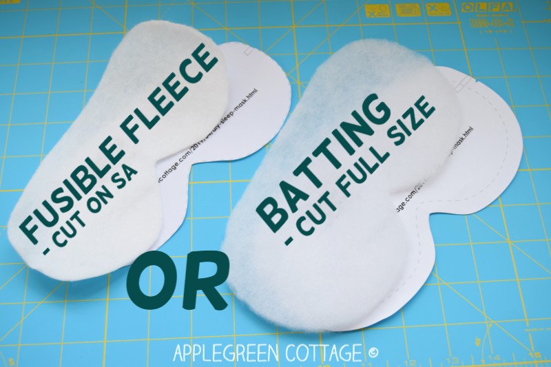 batting types suggested for homemade sleep mask