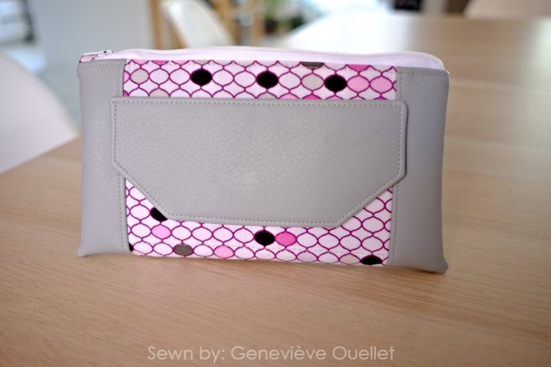 strapless diy wallet in grey and pink