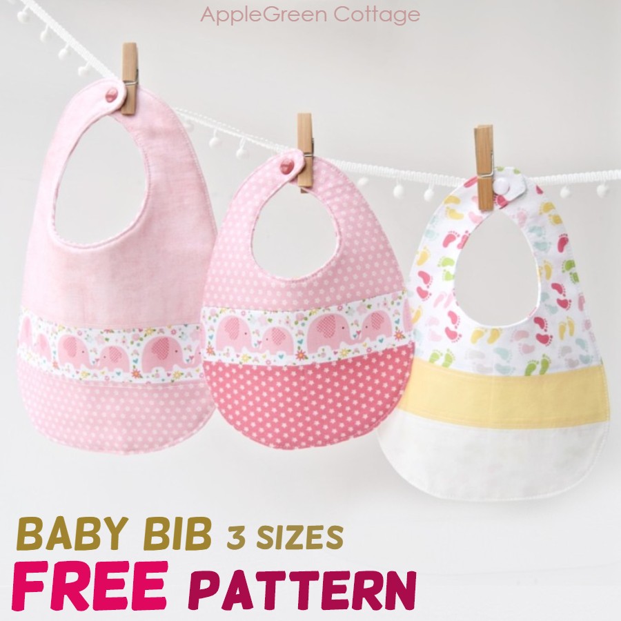 diy baby bibs made with free pattern