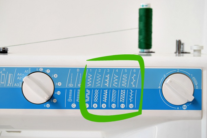 part of a basic sewing machine showing the different stitch options