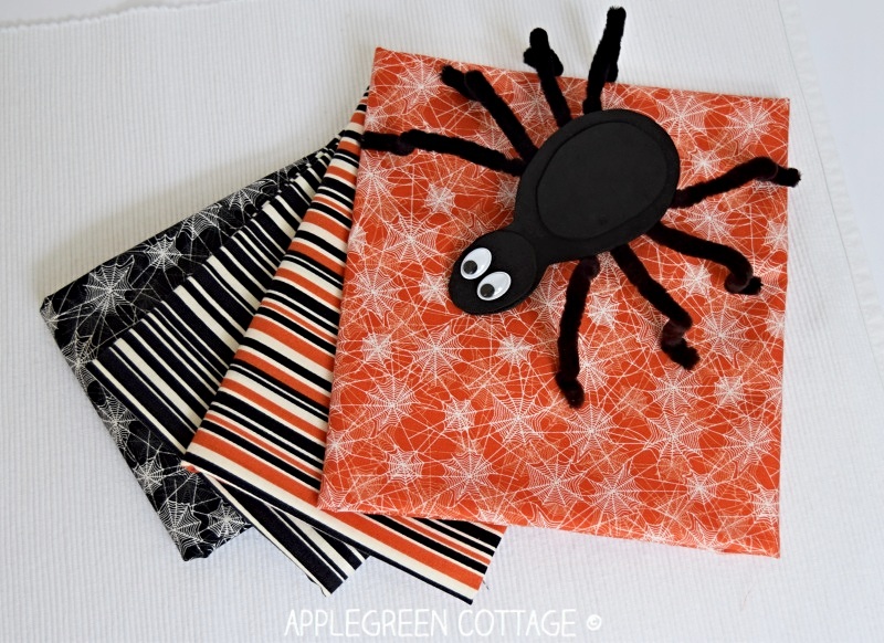 diy trick or treat bag fabric and spider craft