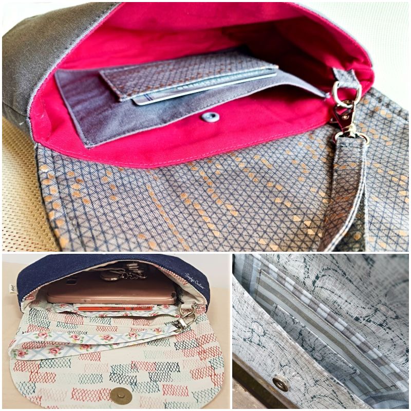 open purses showing inner pockets