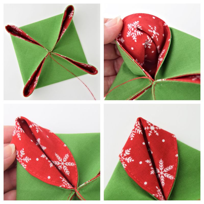 folded Christmas ornaments