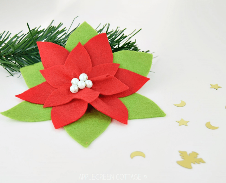Poinsettia Ornament Free Pattern AppleGreen Cottage